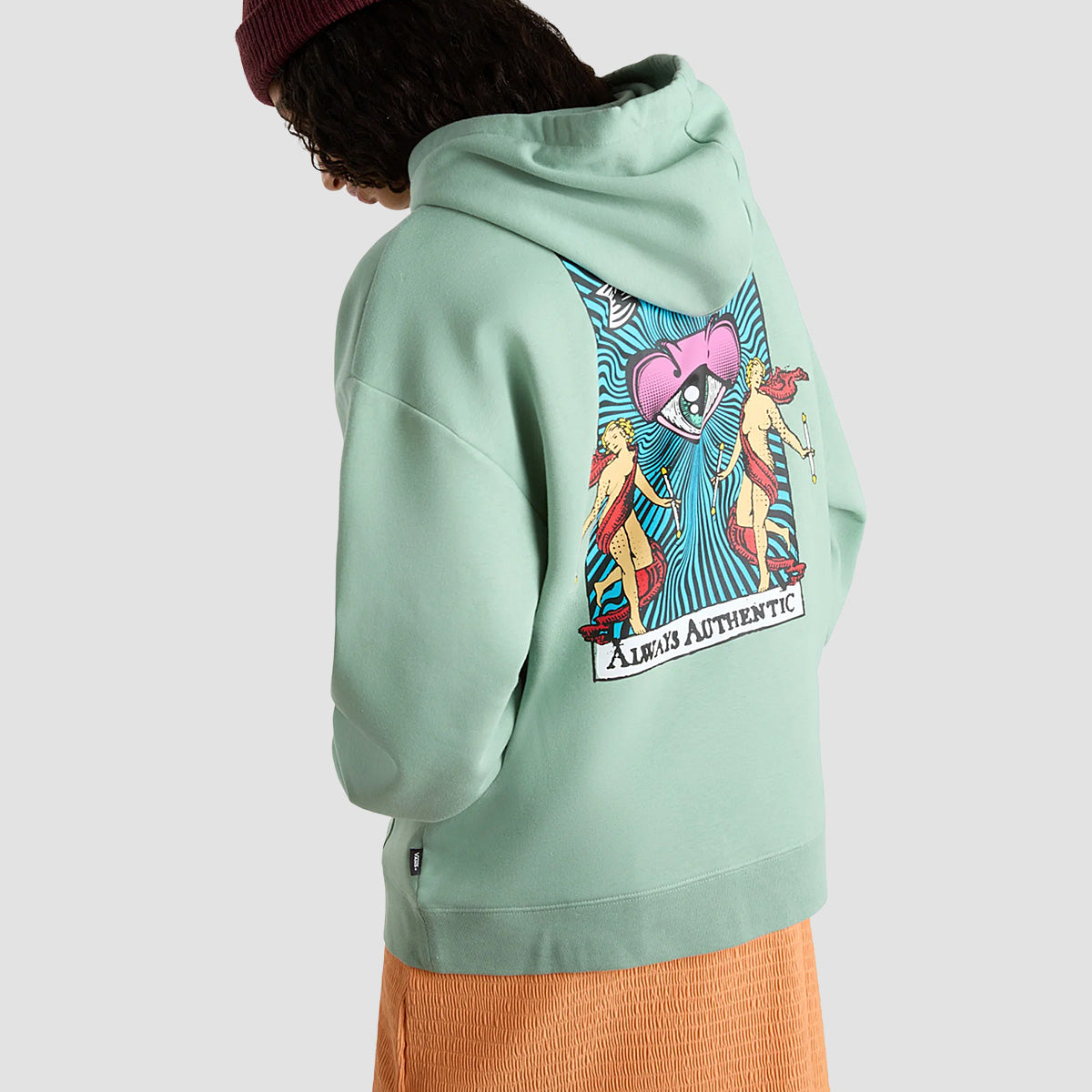 Vans Rotat Oversized Pullover Hoodie Iceberg Green - Womens