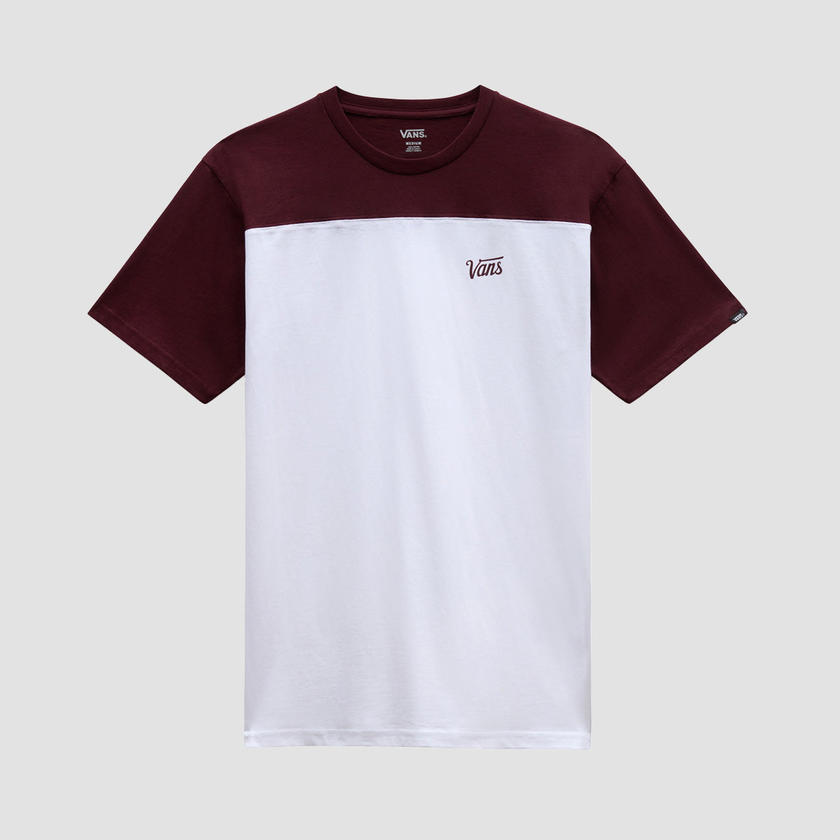 Vans Script Crew Block B T-Shirt White/Port Royale