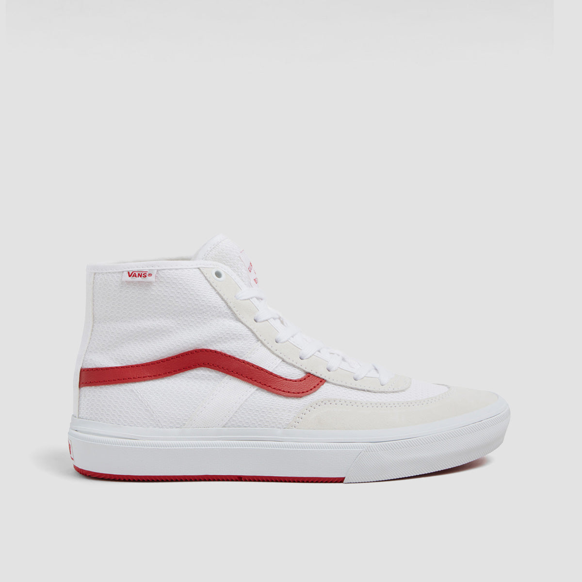 Vans Skate Crockett High Top Shoes - White/Red