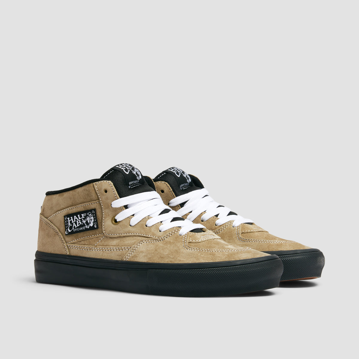 Vans Skate Half Cab Mid Top Shoes - Pig Suede Olive/Black