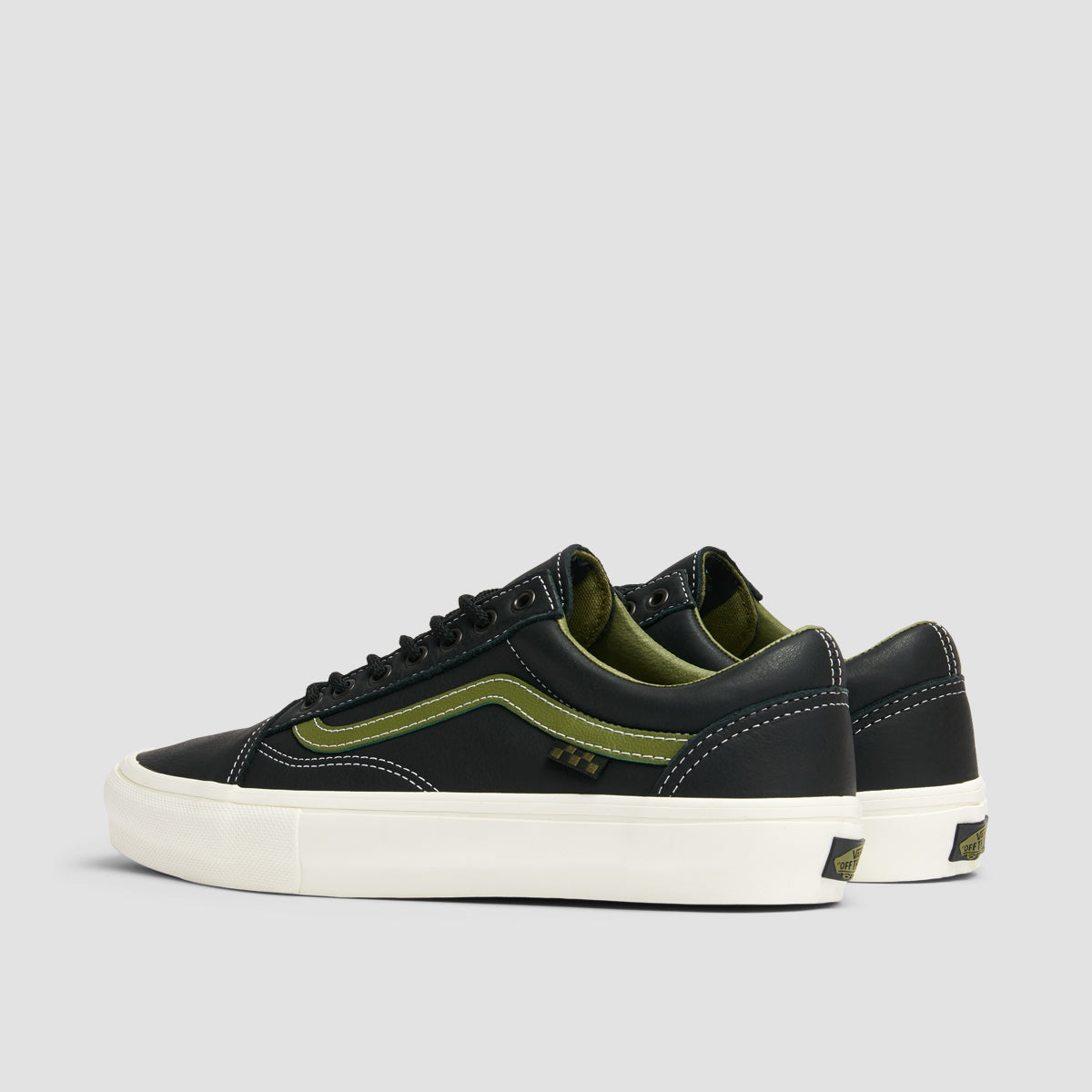 Vans Skate Old Skool Shoes - Butter Leather Black/Green