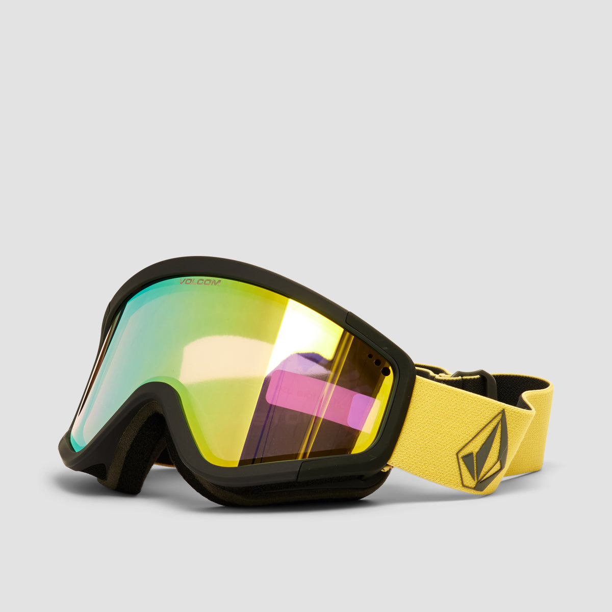 Volcom Attunga Snow Goggles Dark Yellow/Black/Gold Chrome + Bonus Lens Dark Grey