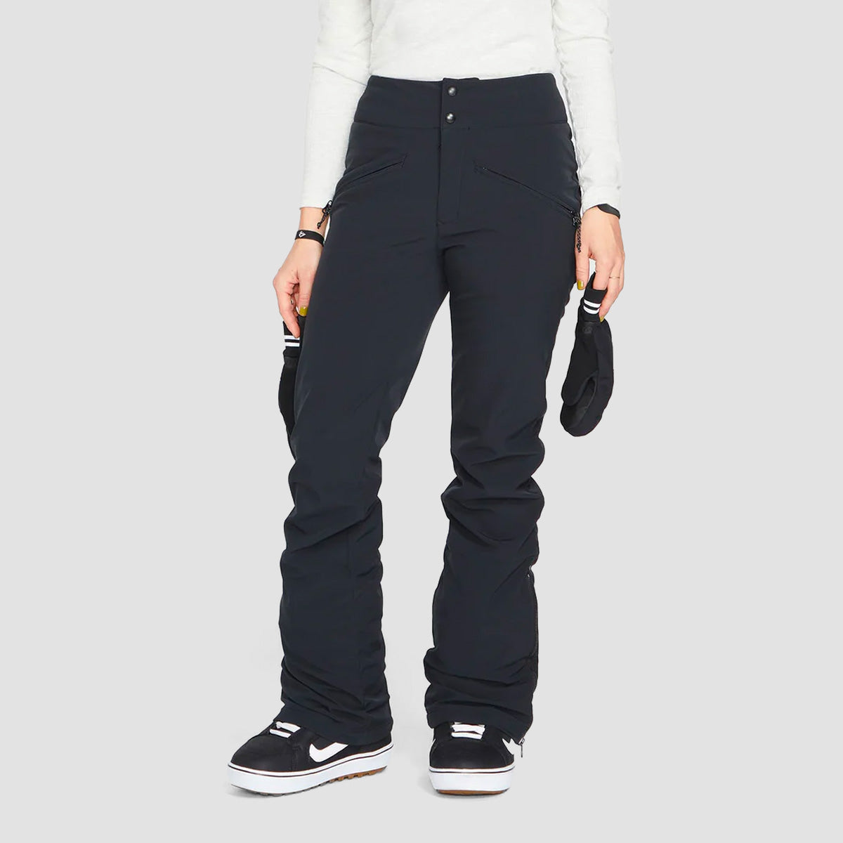 Volcom Battle Stretch High Rise Snow Pants Black - Womens