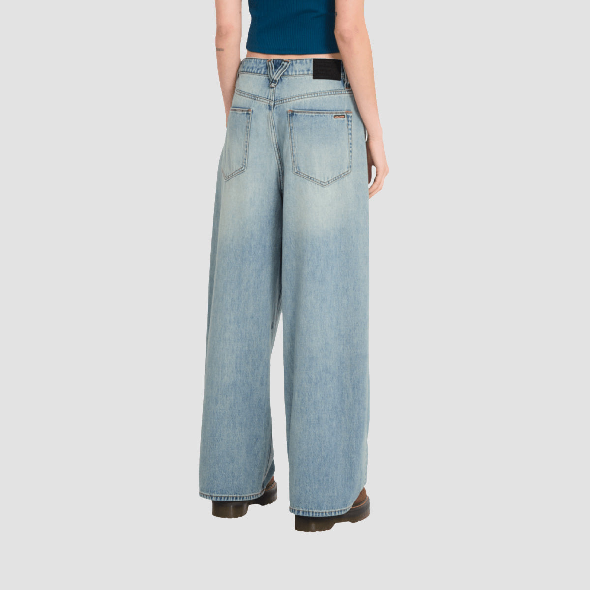Volcom Beeggy Ultra Baggy Jeans Dusty Blue Wash - Womens