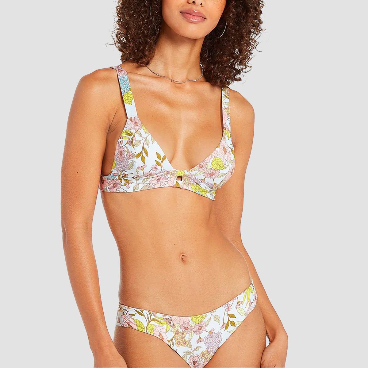 Volcom Big Poppy Tri Bikini Top White - Womens