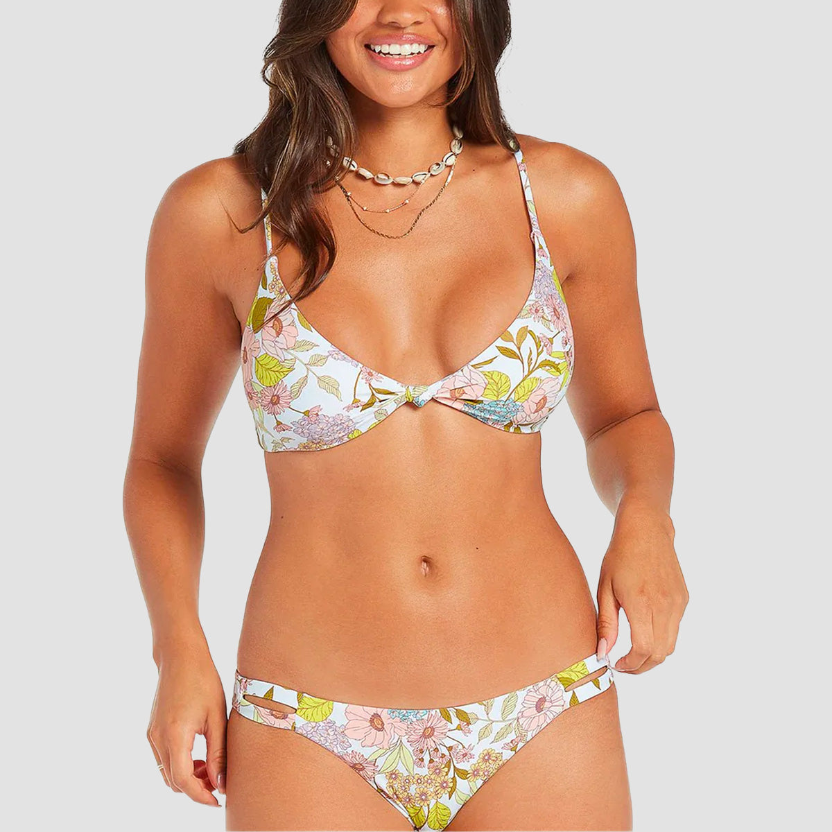 Volcom Big Poppy Vneck Bikini Top White - Womens