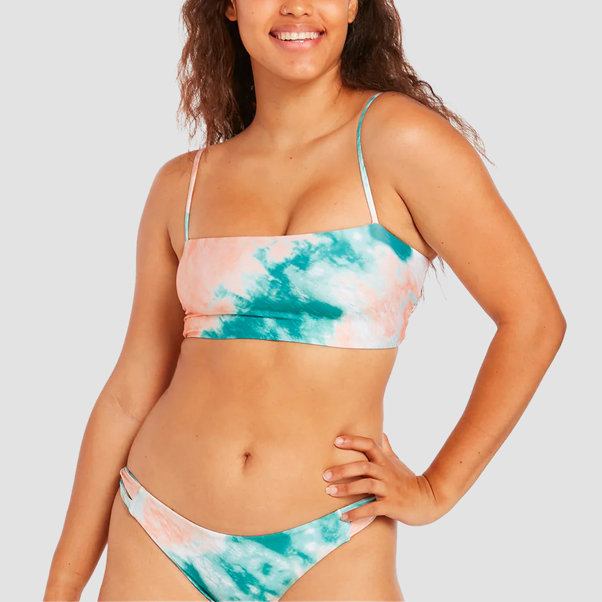 Volcom Blurred Lines Crop Bikini Top Hazey Pink - Womens