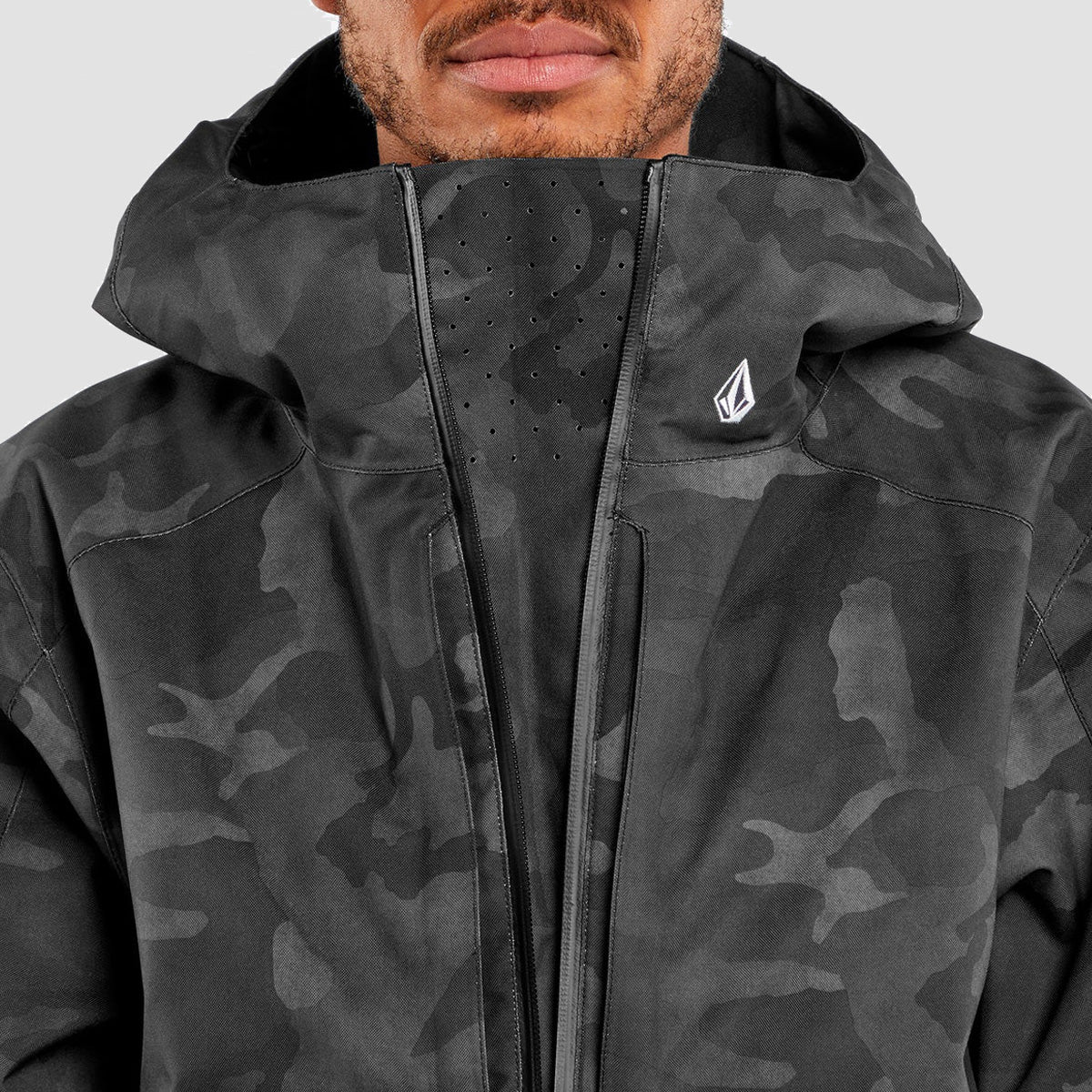 Volcom Brighton Pullover Snow Jacket Black Camo