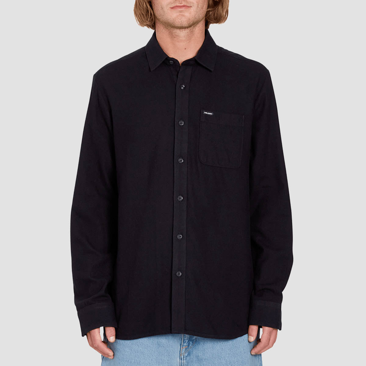 Volcom Caden Solid Longsleeve Shirt Black