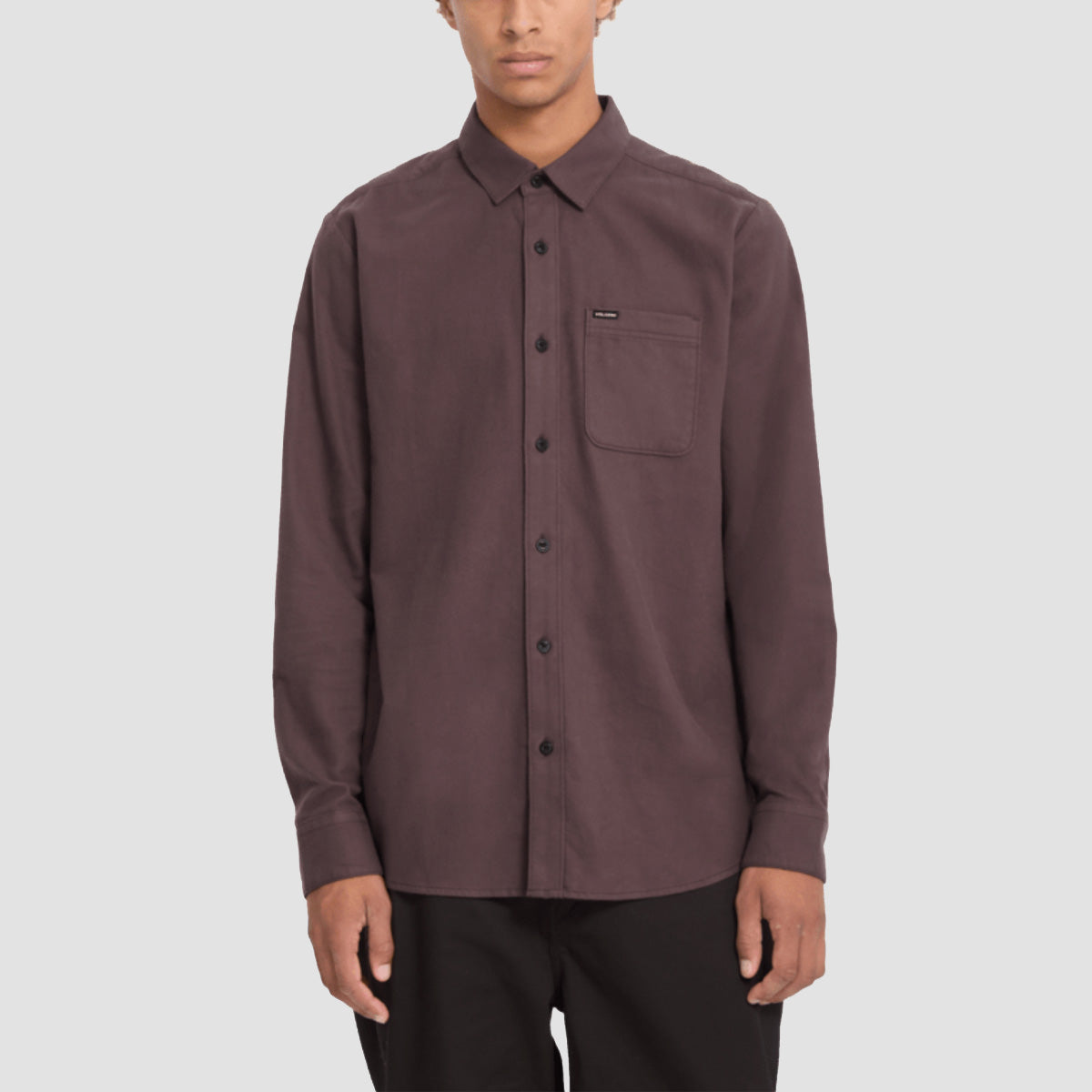 Volcom Caden Solid Longsleeve Shirt Raisin