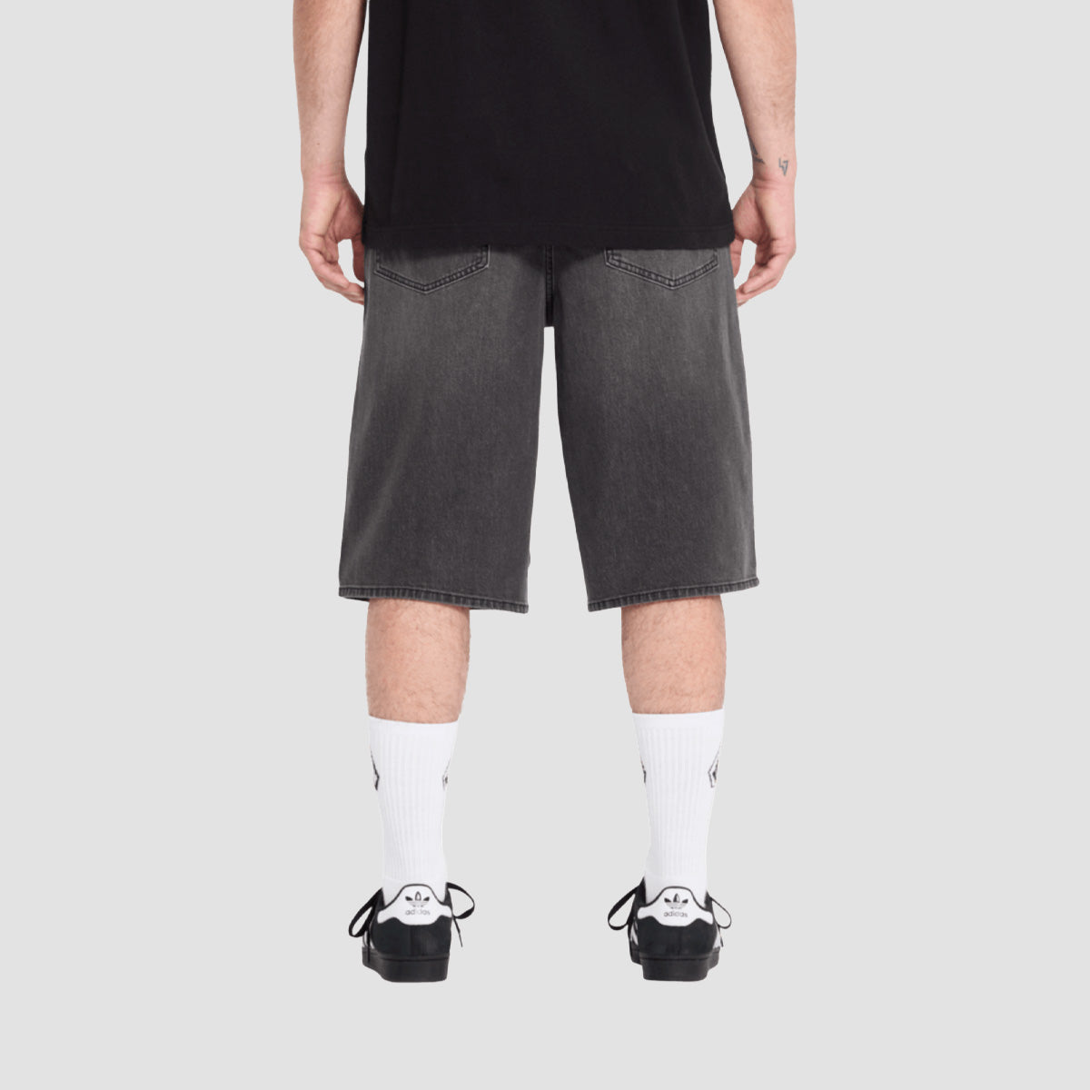 Volcom Chillow 24" Denim Shorts Black Grey