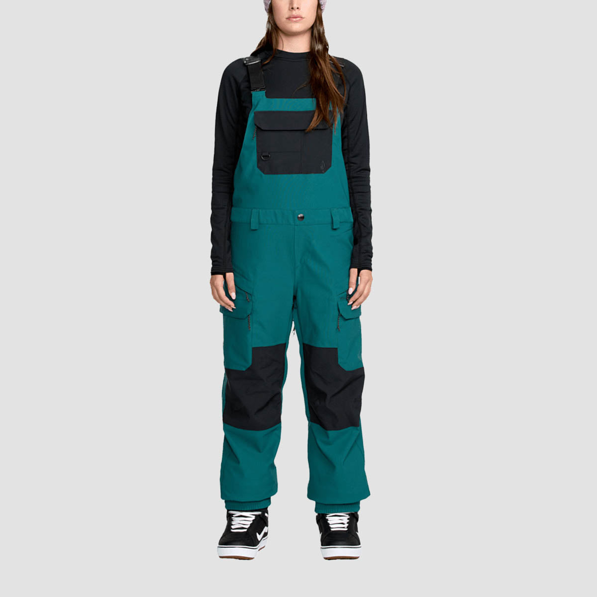 Volcom Creston 3D Stretch 15K Bib Overall Snow Pants Atlantic Deep - Womens