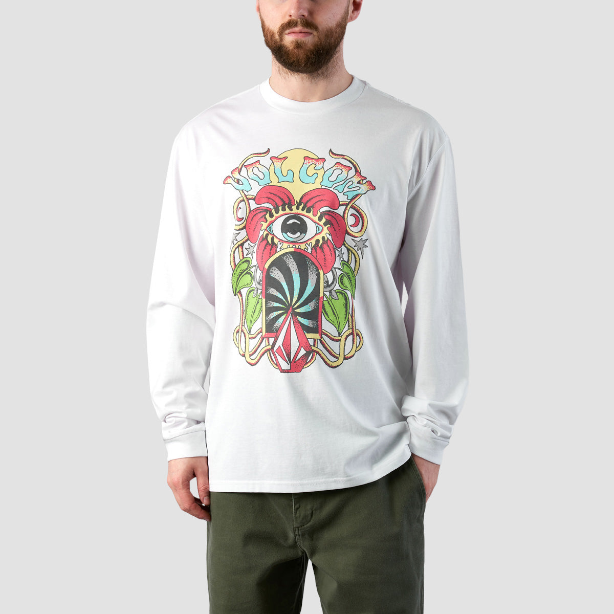 Volcom Eye See Yew Longsleeve T-Shirt White