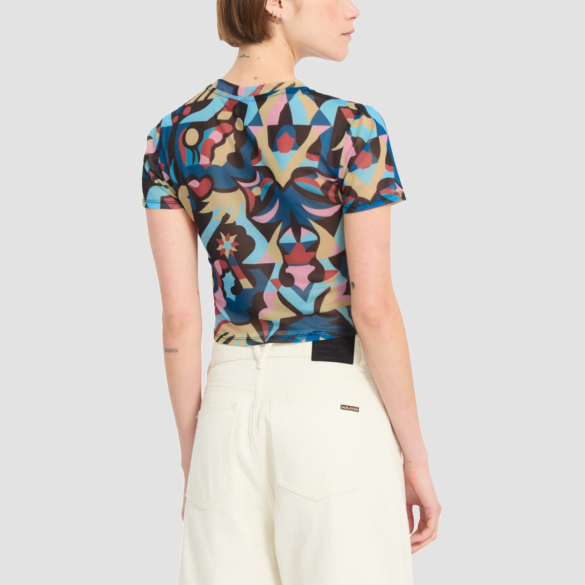 Volcom FA Bruno Lucas Knit Mesh Crop T-Shirt Multi - Womens