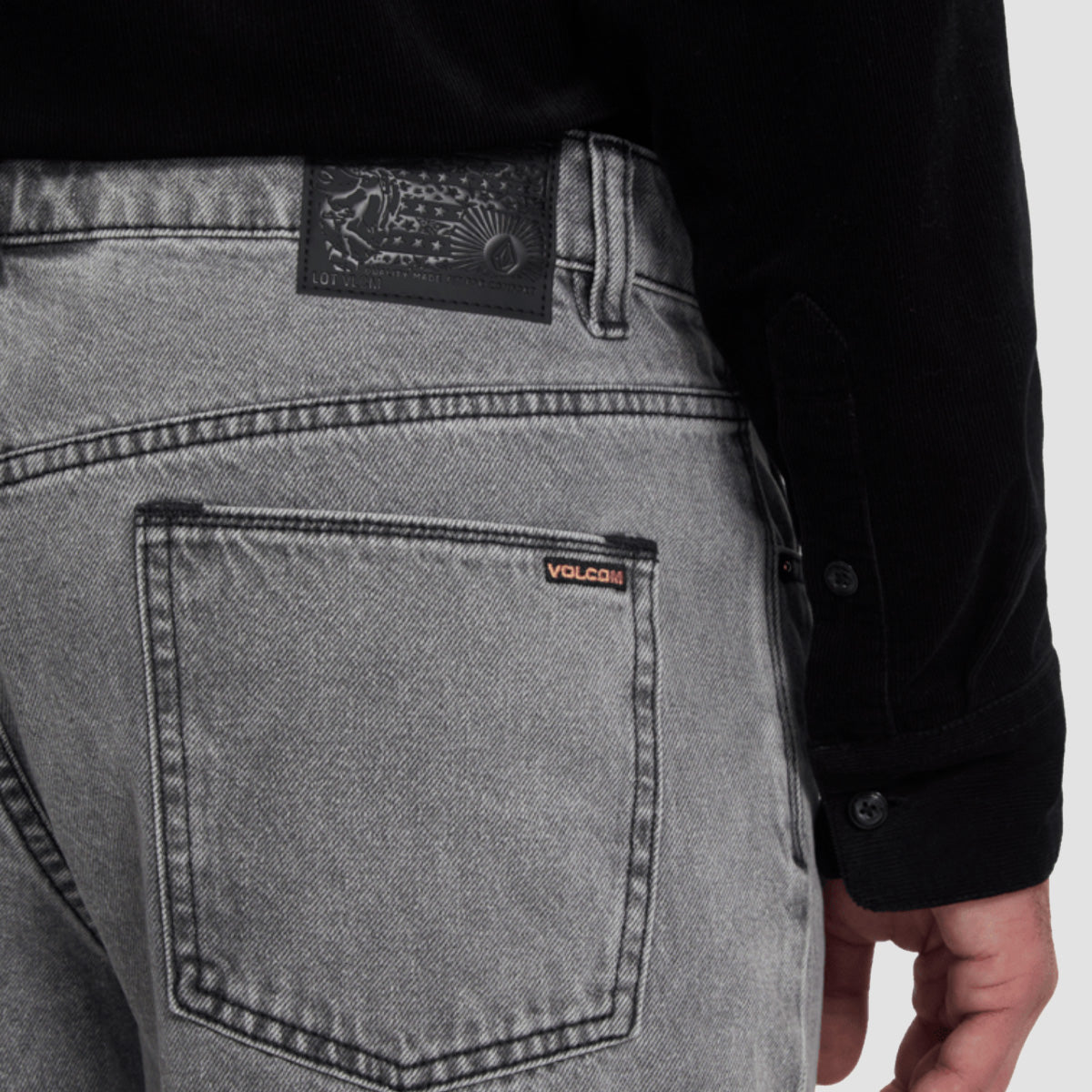 Volcom Fivedown Relaxed Fit Jeans Light Grey