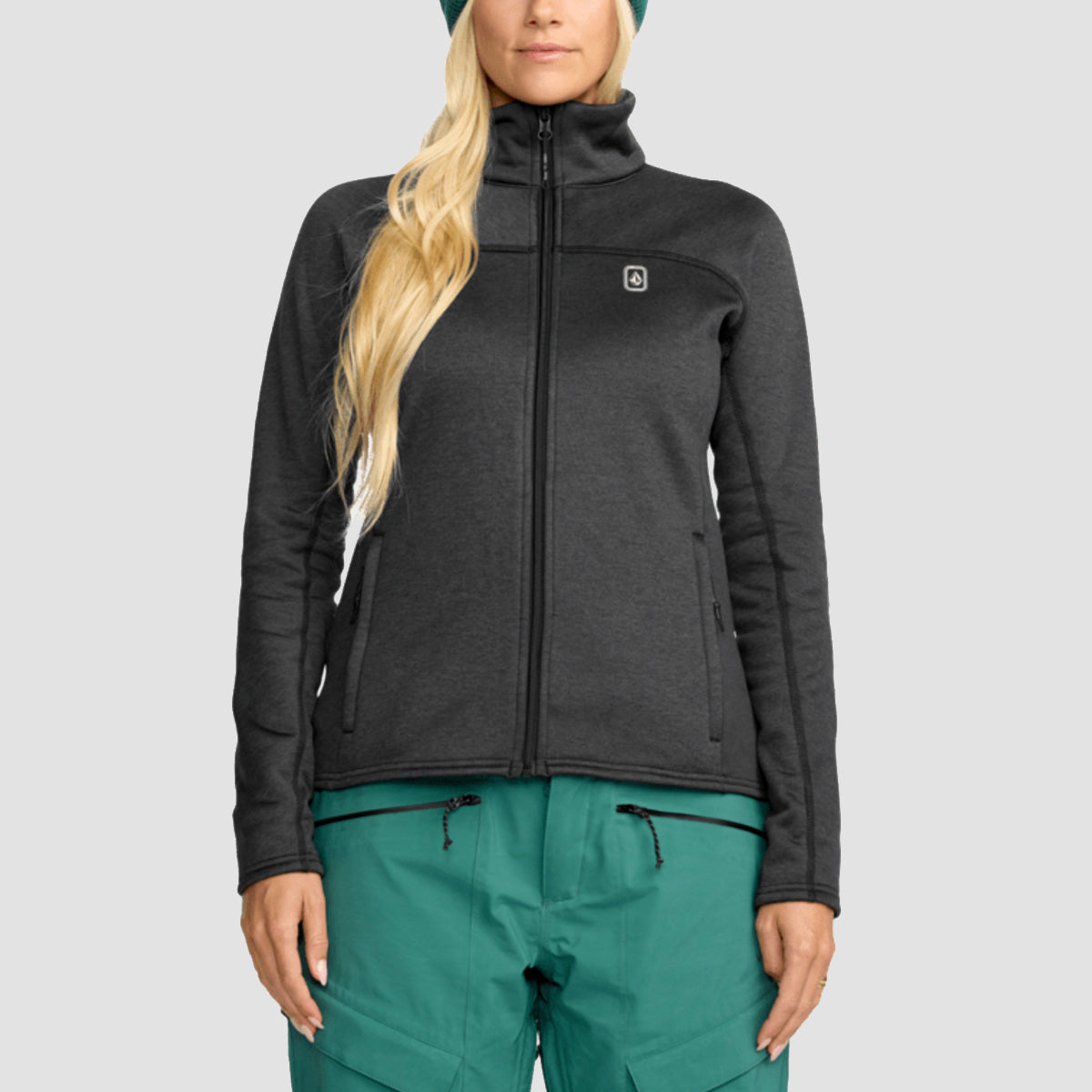 Volcom Frostbyte Fleece Full Zip Sweatshirt Black - Womens