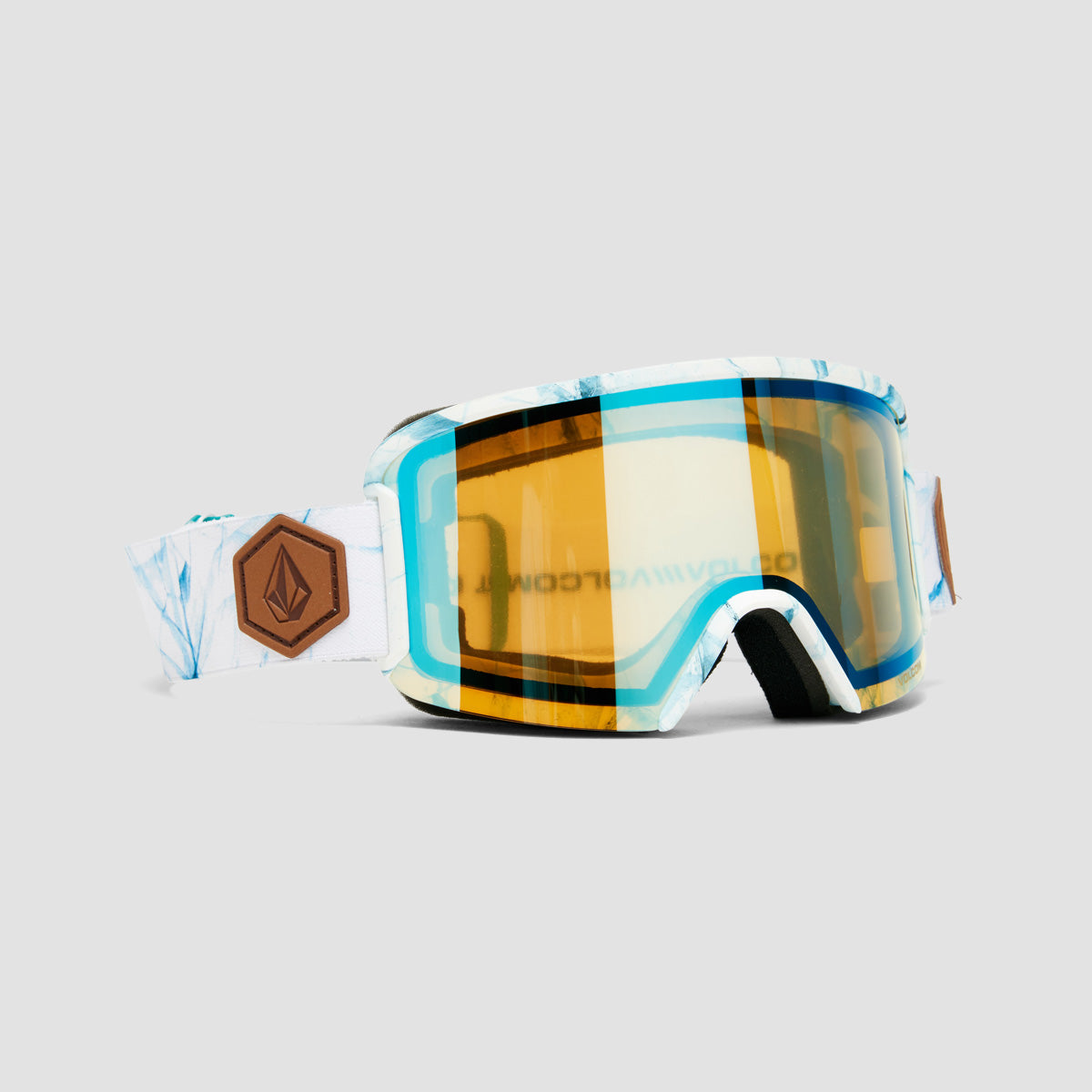 Volcom Garden Snow Goggles White Ice/Ice Chrome + Bonus Lens Dark Grey