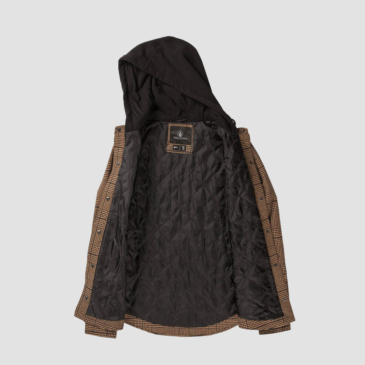 Volcom Hooded Flannel Jacket Jacket Caramel - Womens