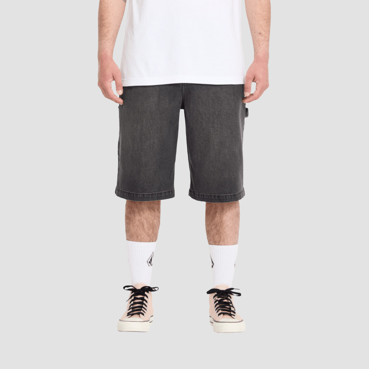 Volcom Kraftsman II 24" Denim Shorts Black Grey