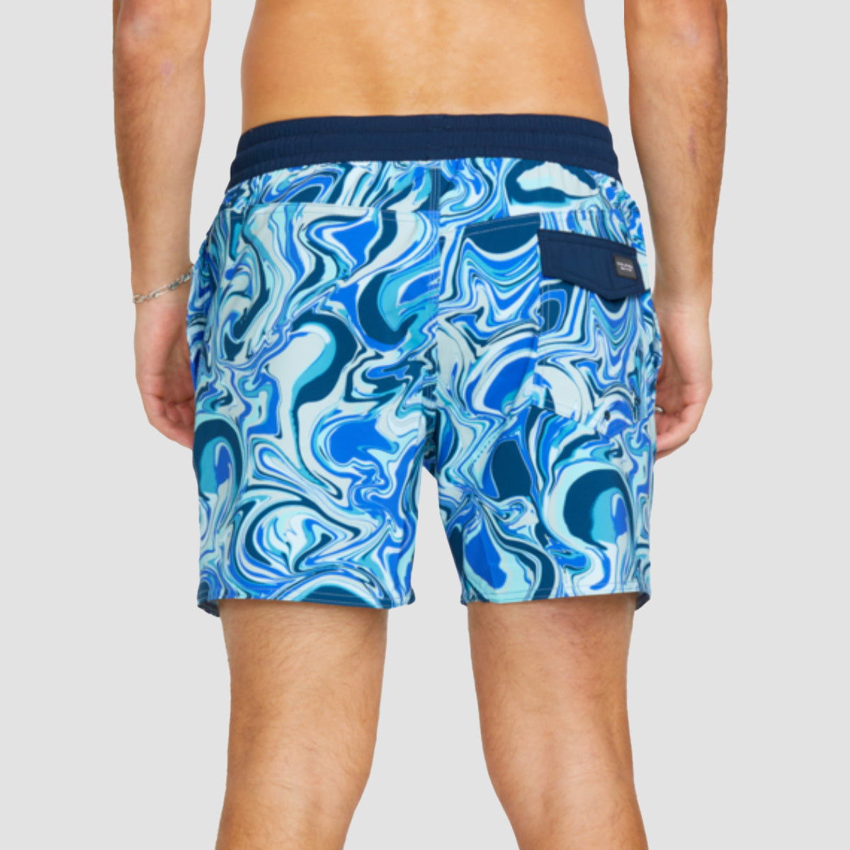 Volcom Lido Print Trunk 16" Boardshorts Navy