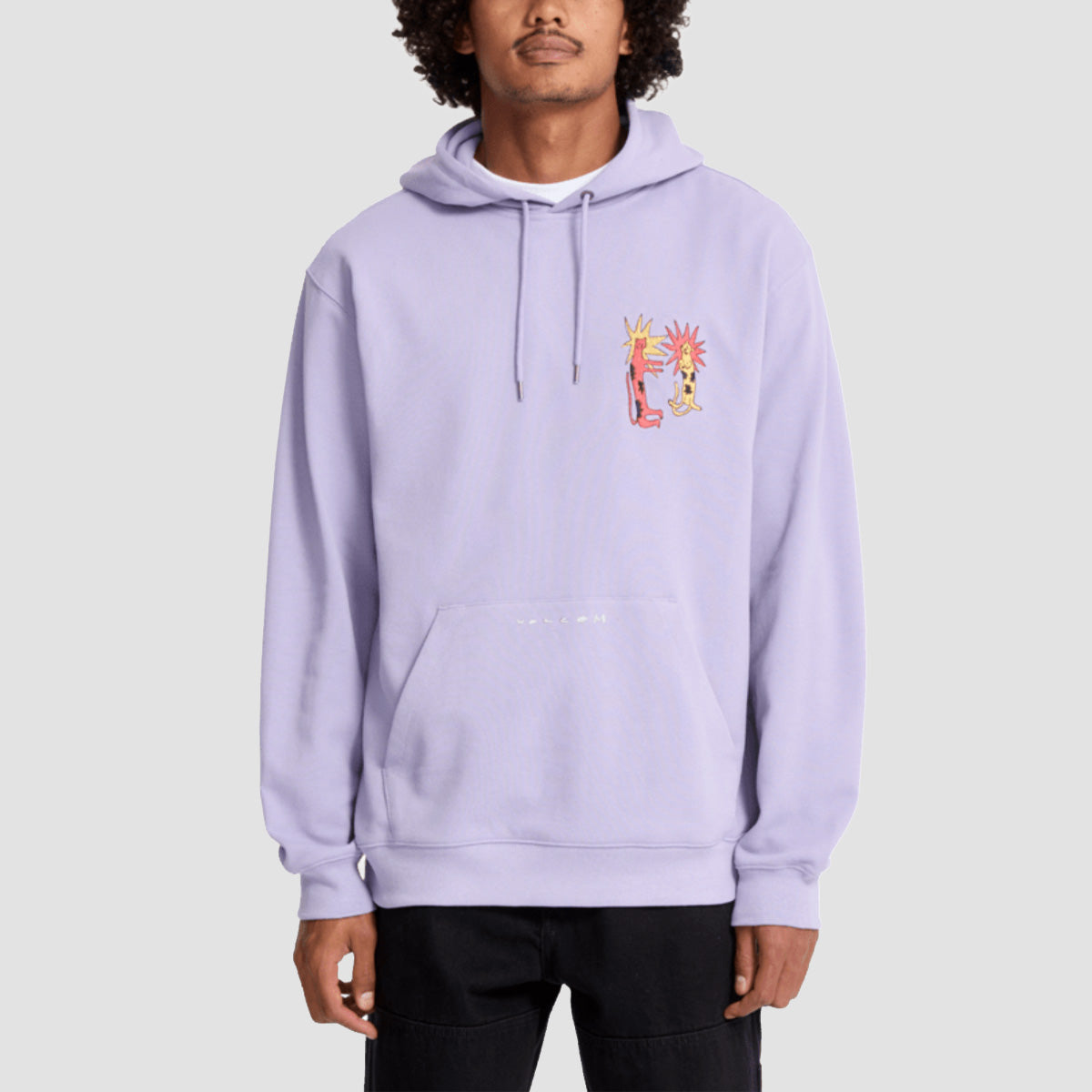 Volcom Longo Cats Pullover Hoodie Purple Ash