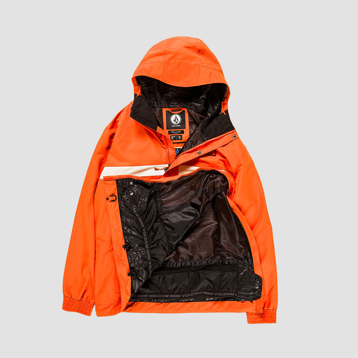 Volcom Longo Pullover Snow Jacket Orange Shock