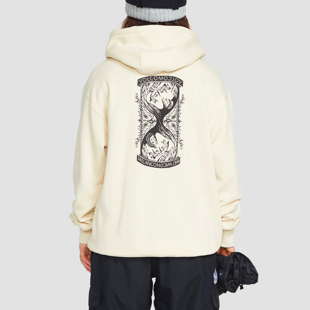 Volcom Melancon Snow Pullover Hoodie Off White - Womens