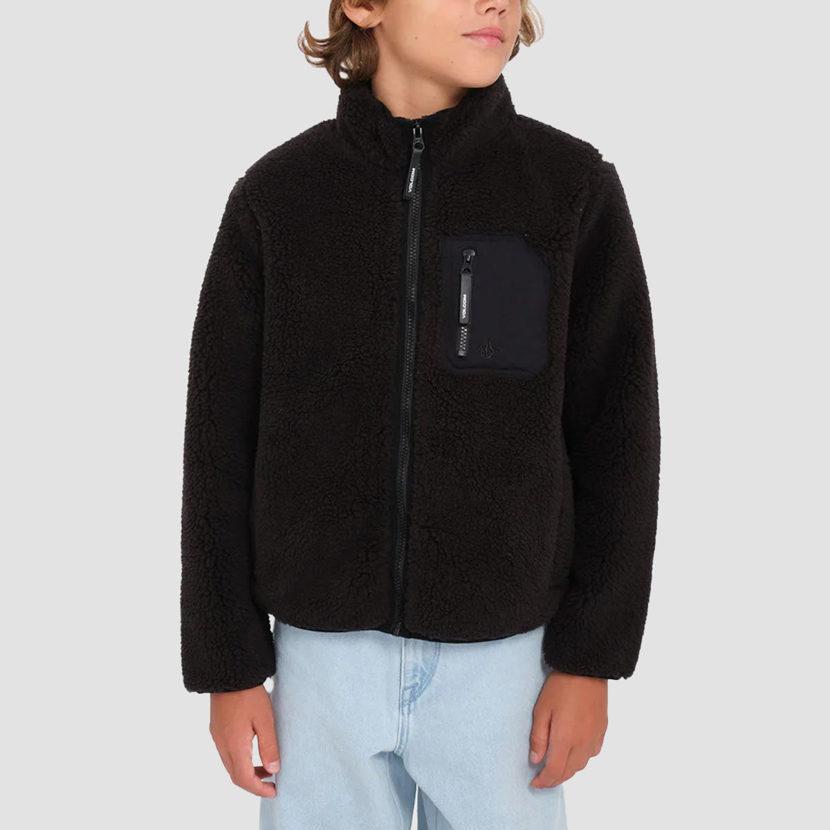 Volcom Muzzer Fuzzar Zip Sweatshirt Black - Kids