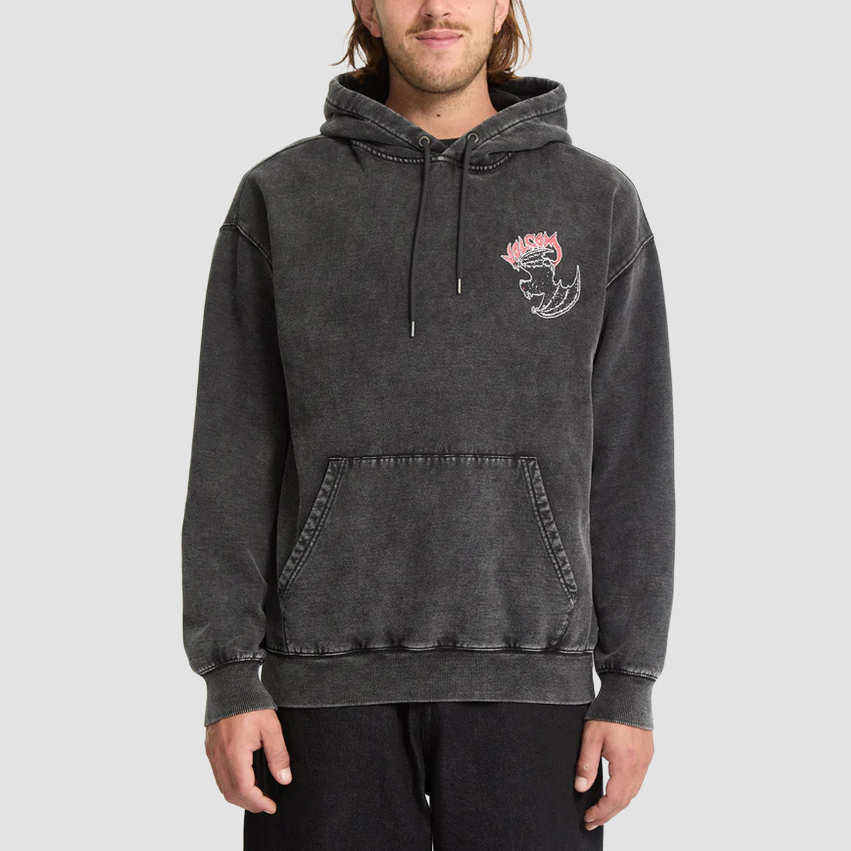 Volcom Nightwasher Pullover Hoodie Light Acid Black