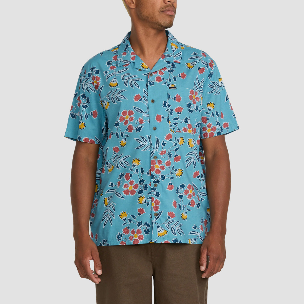 Volcom Offering Short Sleeve Shirt Used Blue