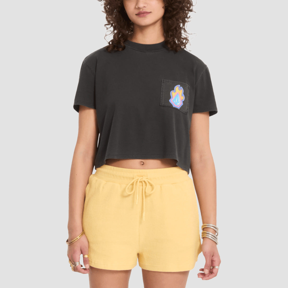 Volcom Pocket Dial T-Shirt Vintage Black - Womens
