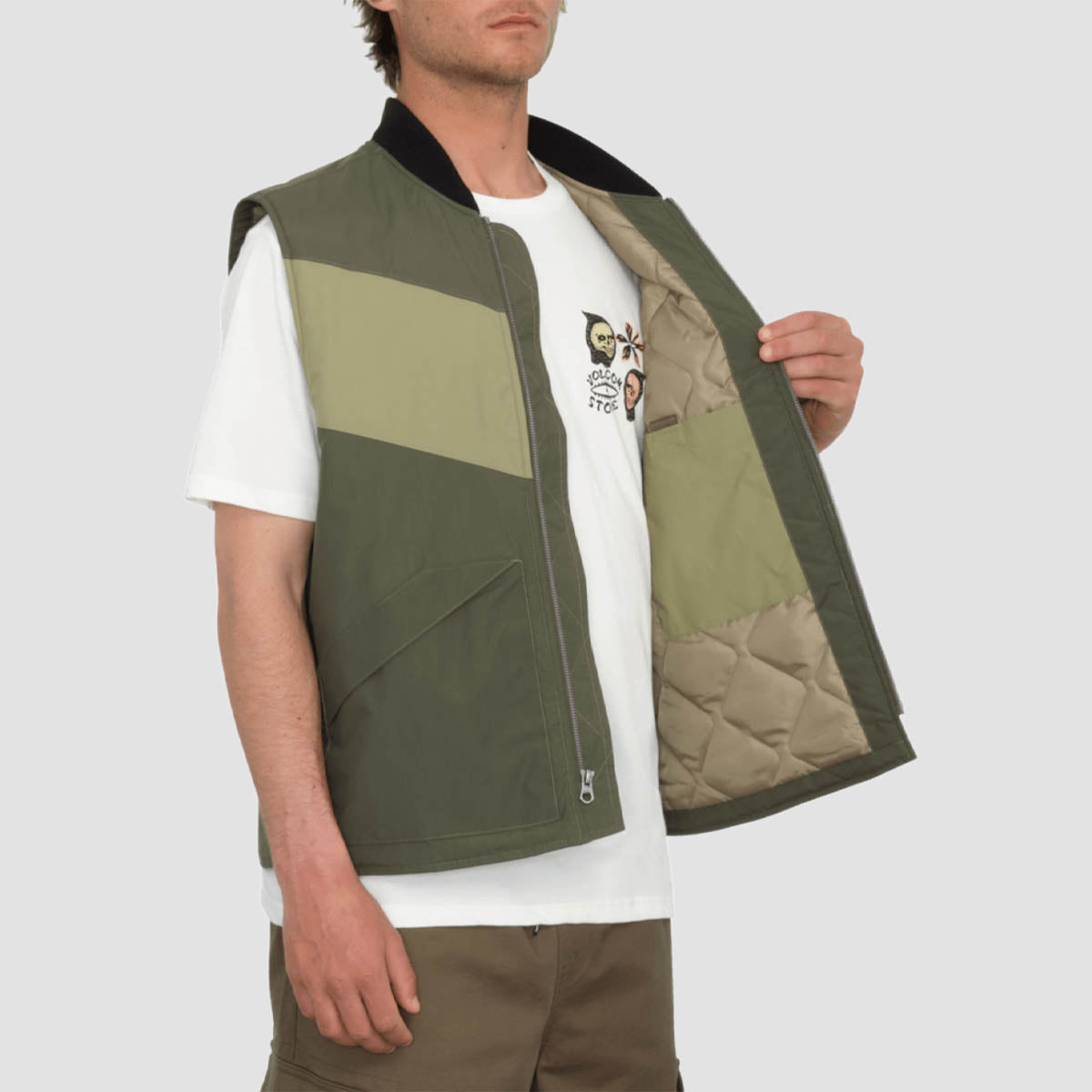 Volcom Prysmer Vest Jacket Squadron Green