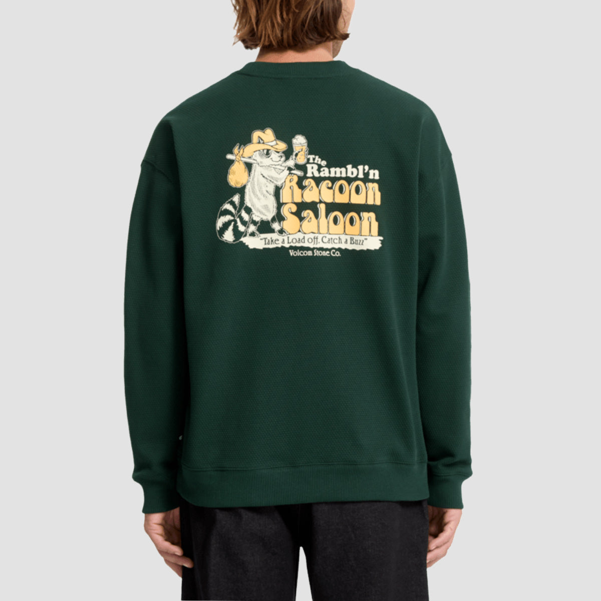 Volcom Racoon Crew Sweatshirt Scarab