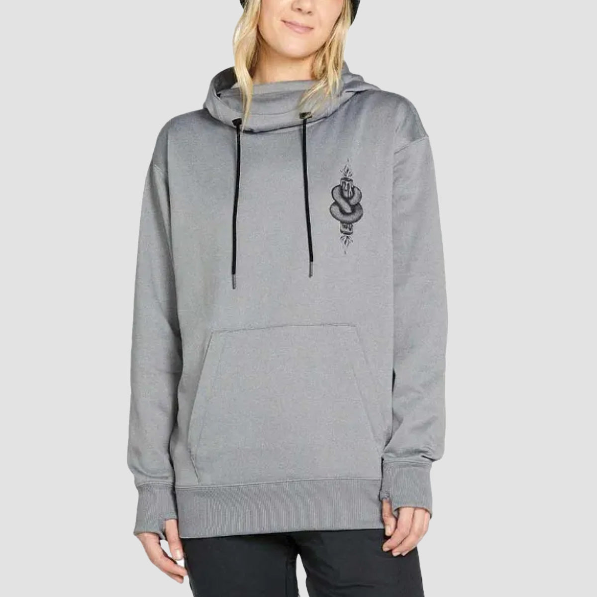 Volcom Riding Hydro Snow Pullover Hoodie Heather Grey - Womens