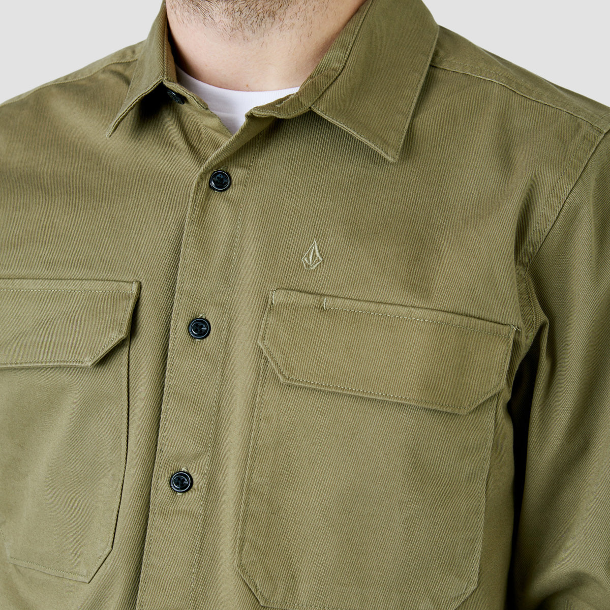 Volcom Servicestone Longsleeve Work Shirt Thyme Green