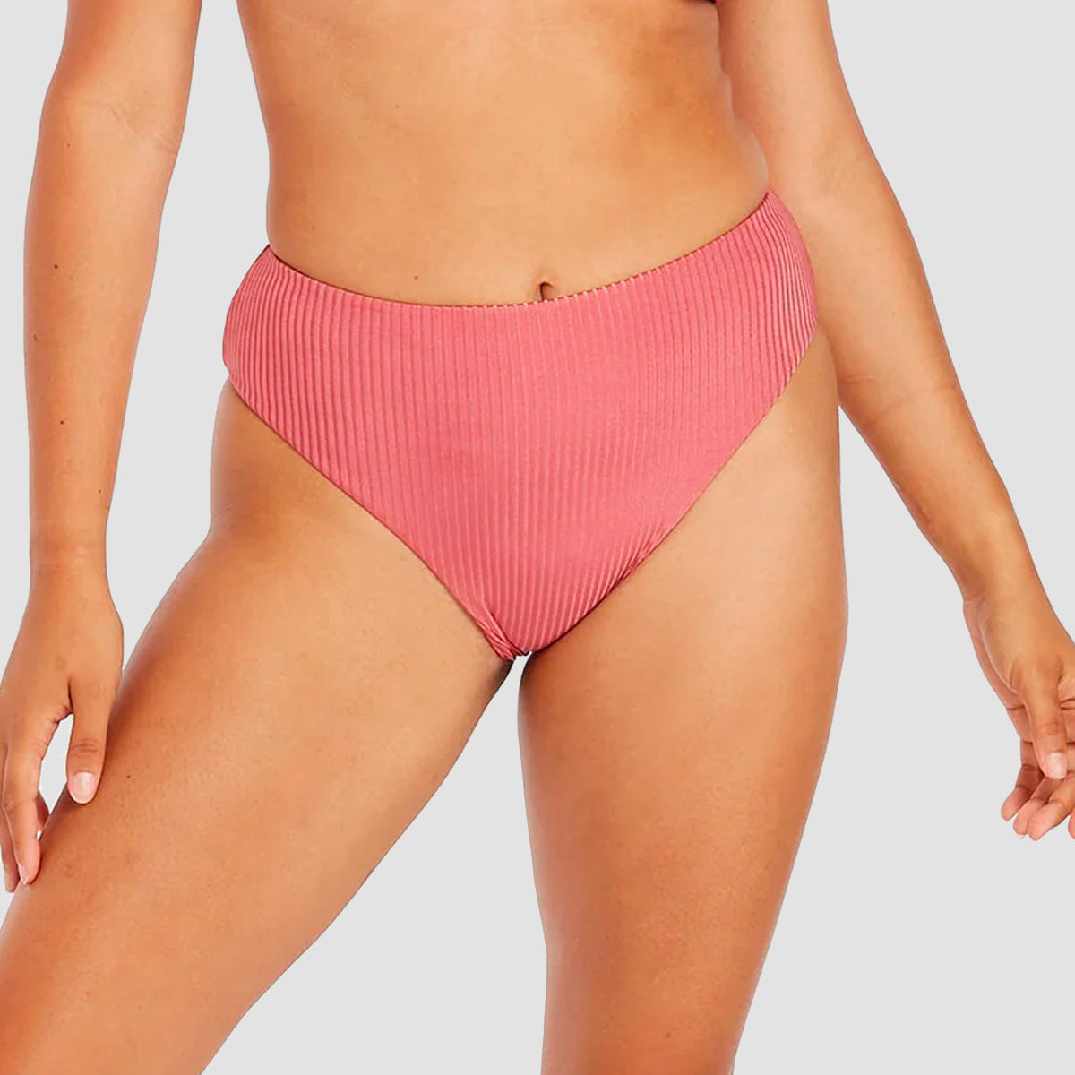 Volcom Simply Rib Retro Bikini Bottom Dusty Rose - Womens