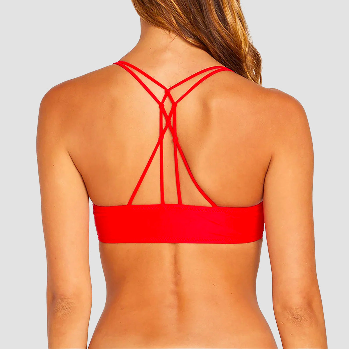 Volcom Simply Solid Vneck Bikini Top Candy Apple - Womens