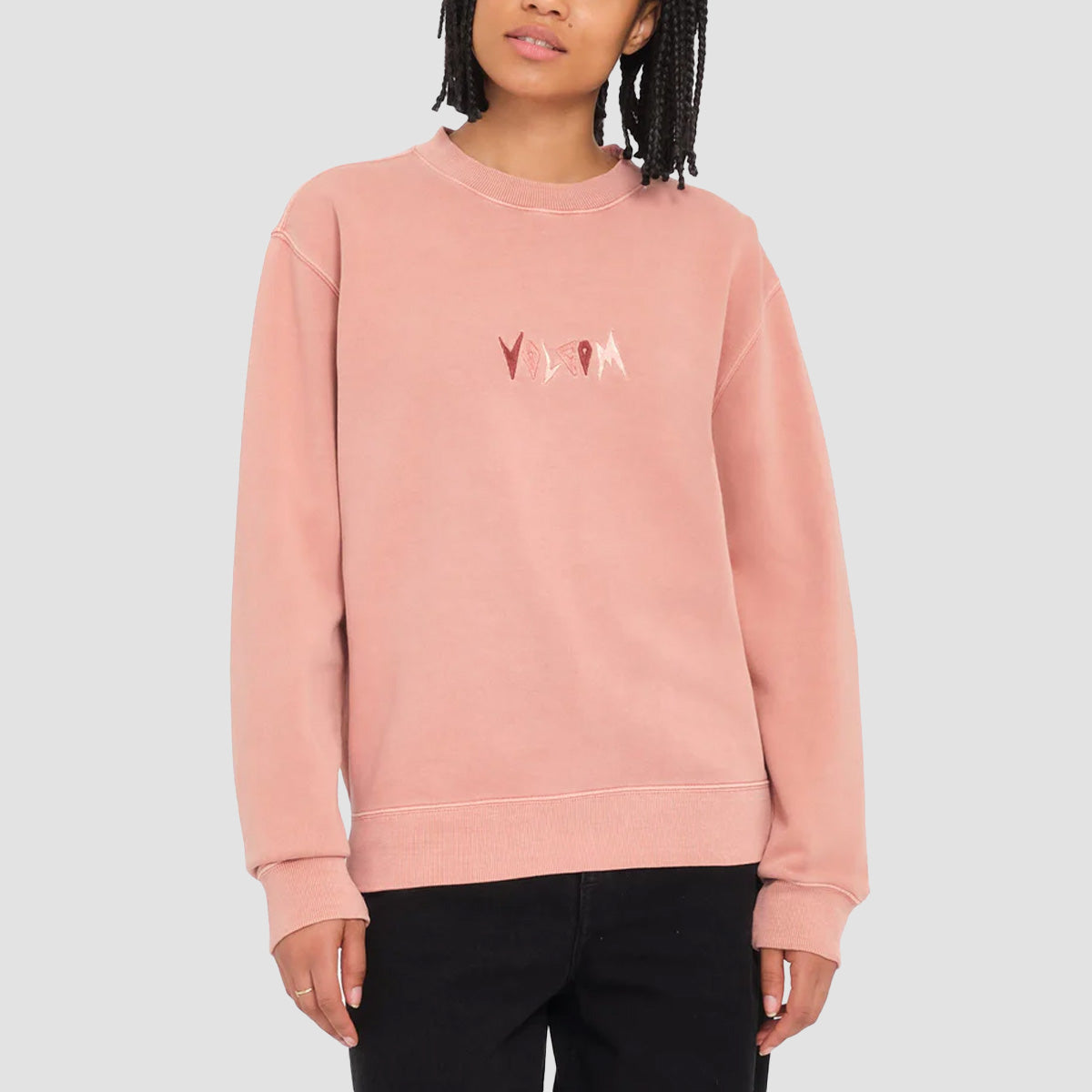 Volcom Spikstone Crew Sweatshirt Mauve Rose - Womens