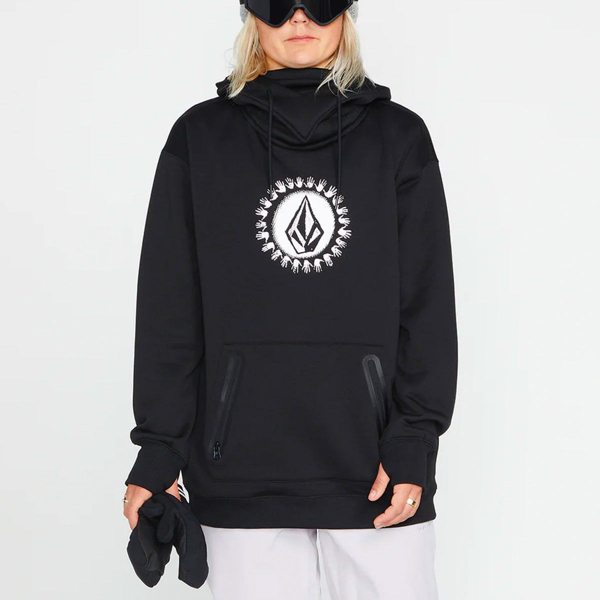 Volcom Spring Shred Snow Pullover Hoodie Black - Womens