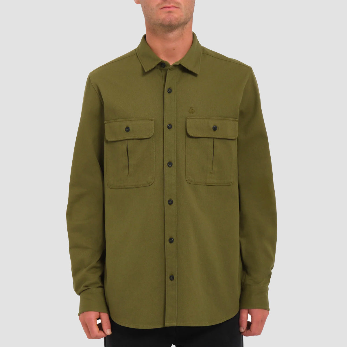 Volcom Stone Benchmark Longsleeve Shirt Expedition Green