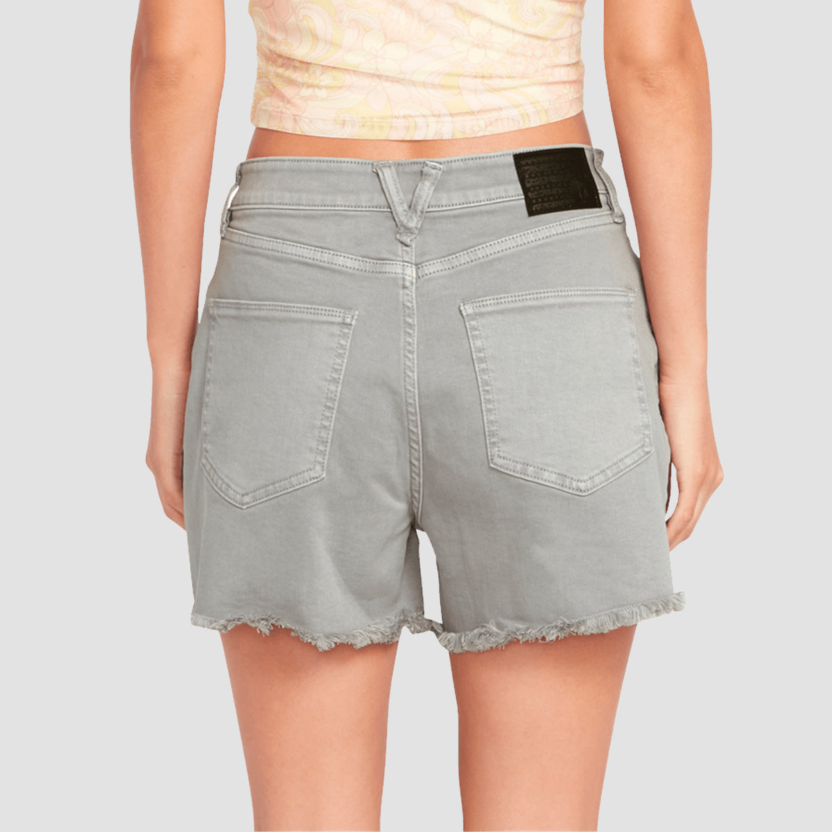 Volcom Stone Step Hiig Rise Denim Shorts Moonbeam - Womens