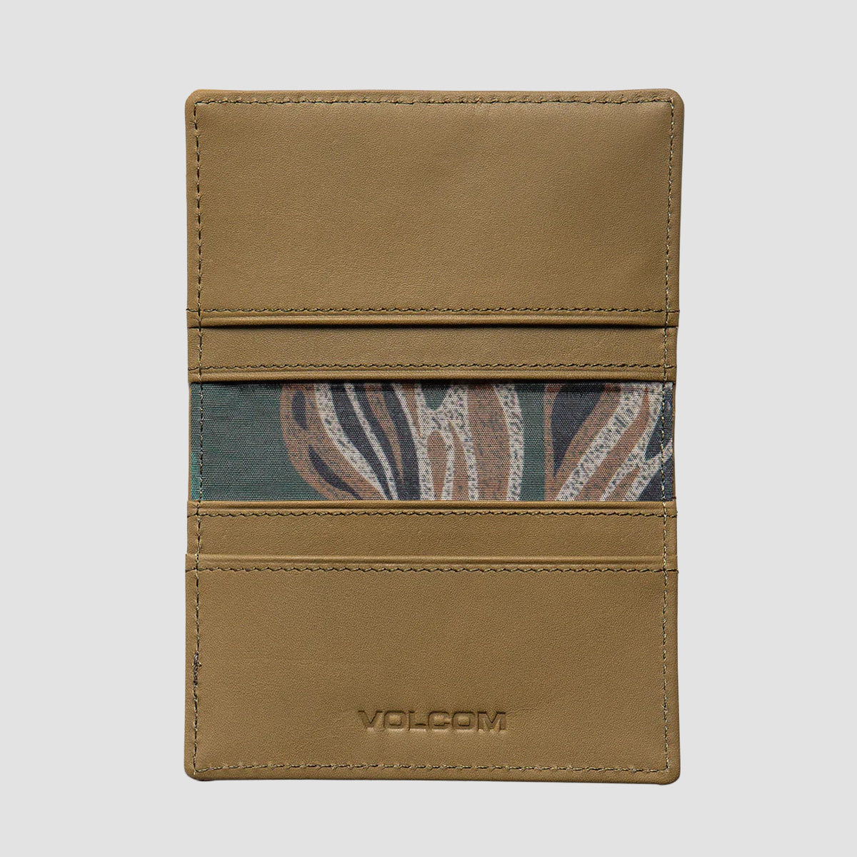 Volcom Straight Up Leather Cardholder Wallet Ermine