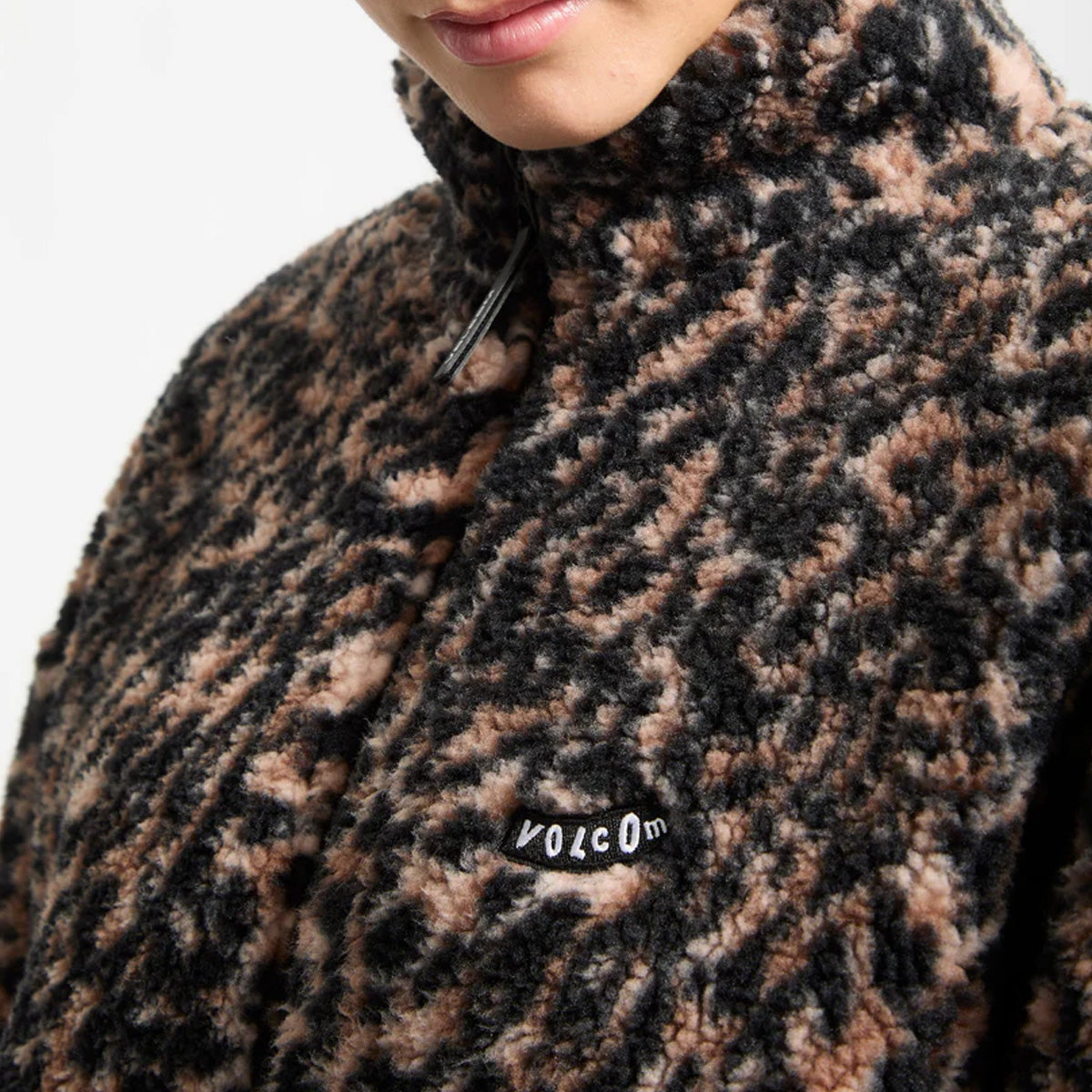 Volcom Wylding Out Sherpa Fleece Sweatshirt Animal Print - Womens
