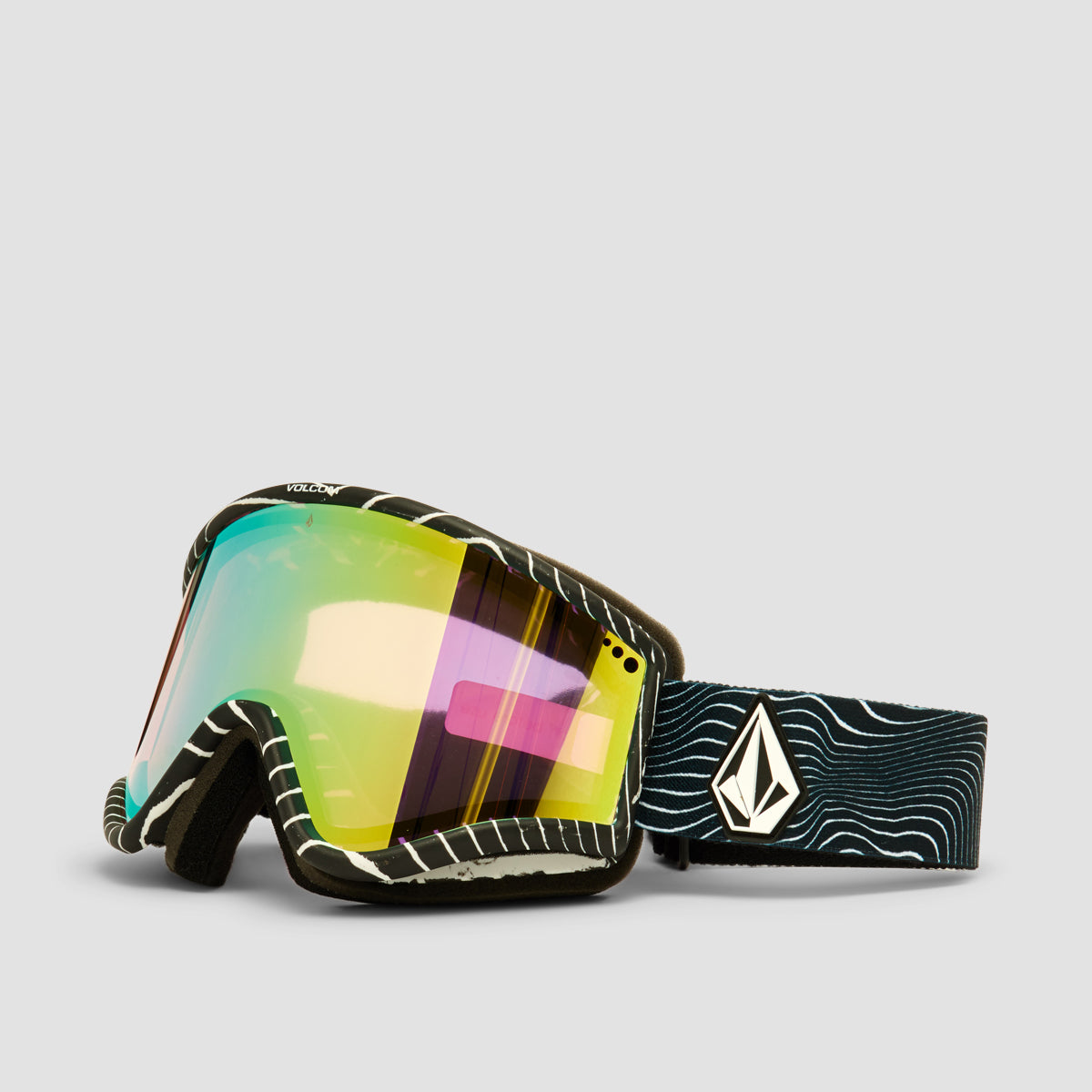 Volcom Yae Snow Goggles Op Art/Gold Chrome + Bonus Lens Rose