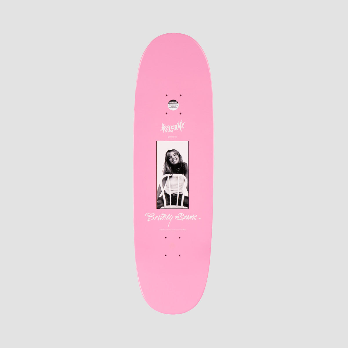 Welcome X Britney Sprears Baby One More Time On Boline 2.0 Skateboard Deck Pink Glitter - 9.5"