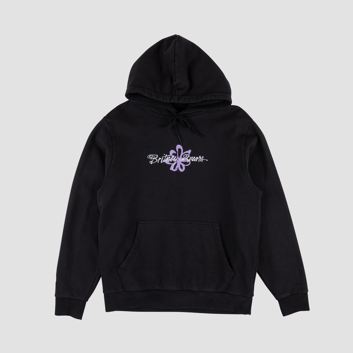 Welcome X Britney Sprears Flower Pigment-Dyed Pullover Hoodie Black