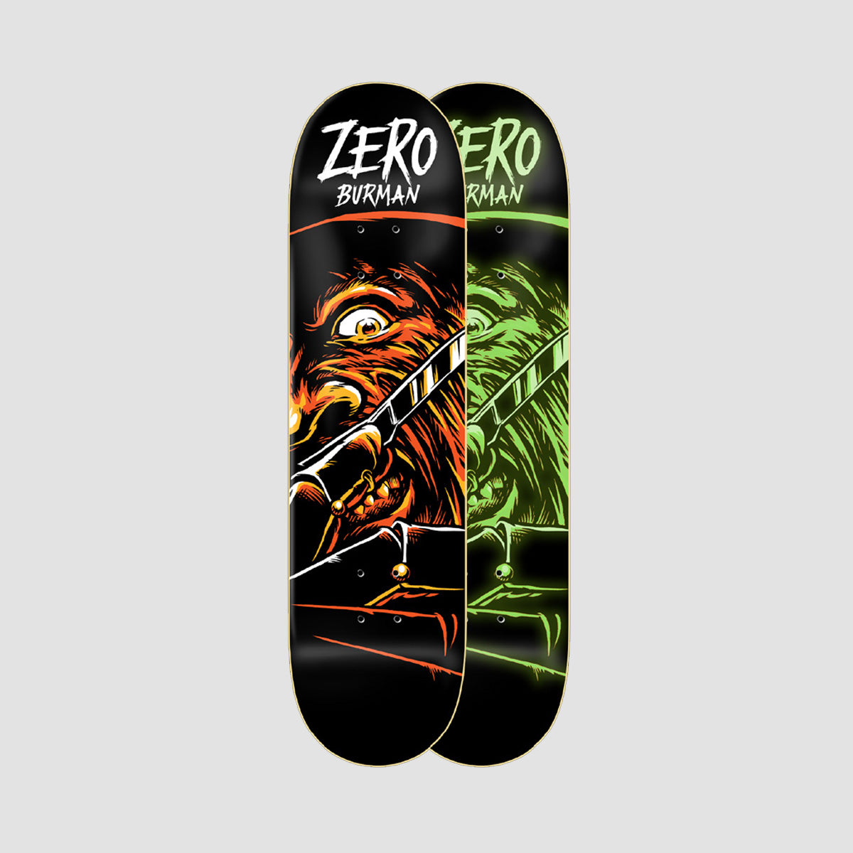 Zero Fright Night Dane Burman Skateboard Deck Glow In The Dark - 8.25"