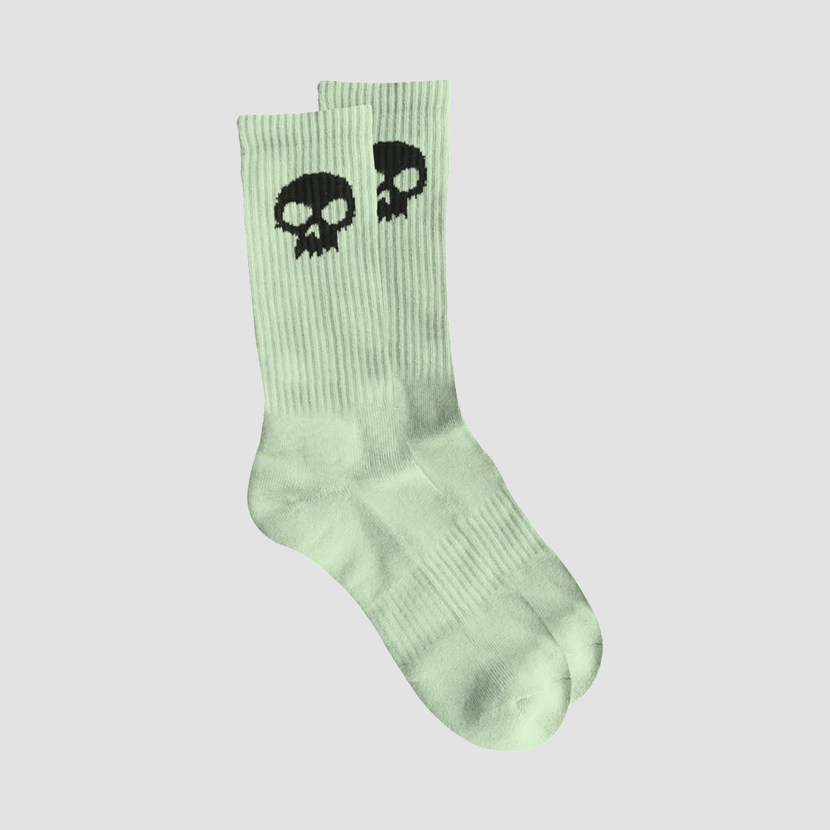 Zero Single Skull Crew Socks Glow in the Dark/Black