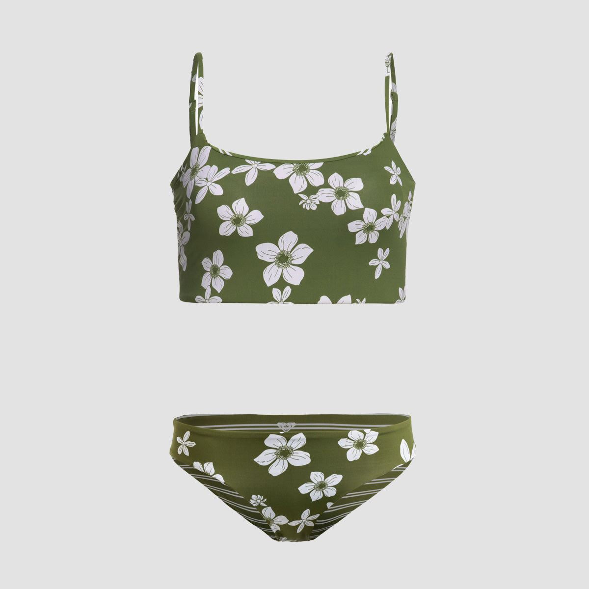 Roxy Retro Revo Two-Piece Swimsuit Loden Green Surfride - Womens