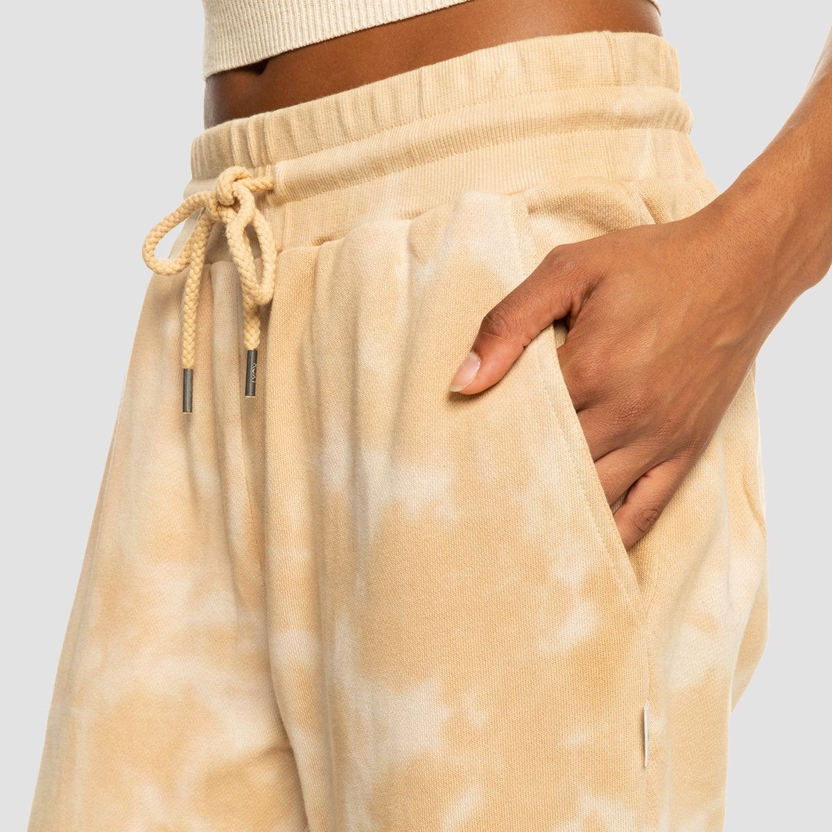 Roxy Fools Gold Sweatpants Beige Crystal Wash - Womens